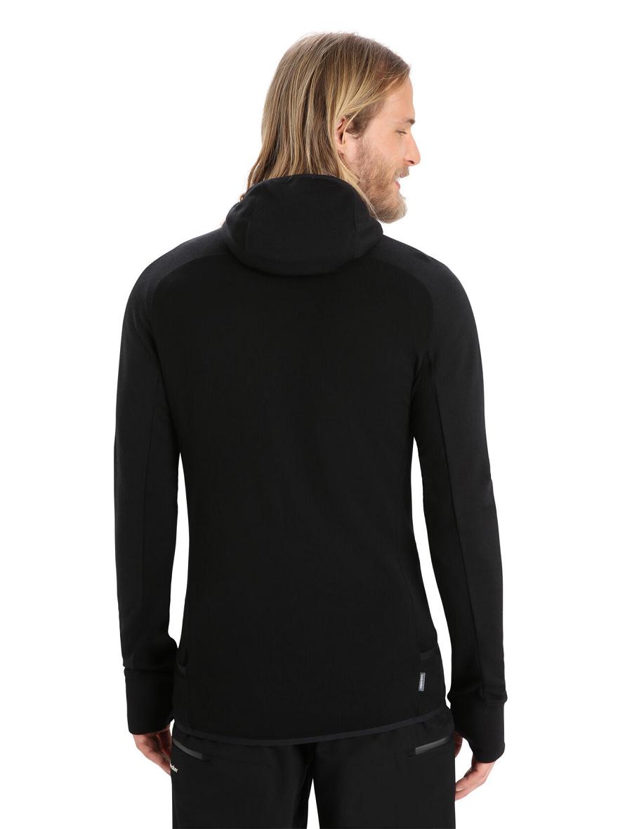 Sweat À Capuche Icebreaker ZoneKnit™ Merino Long Sleeve Zip Homme Noir | FR 1274HAPK